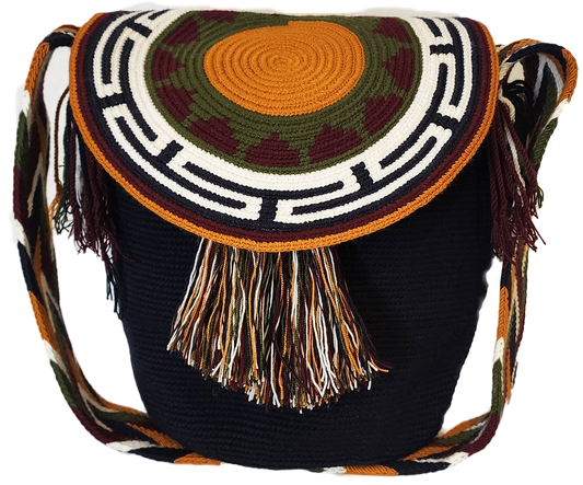 Belle Large Handmade Crochet Wayuu Bag with Lid