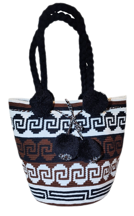 Alivia Large Short Handle Design PomPom Mochila