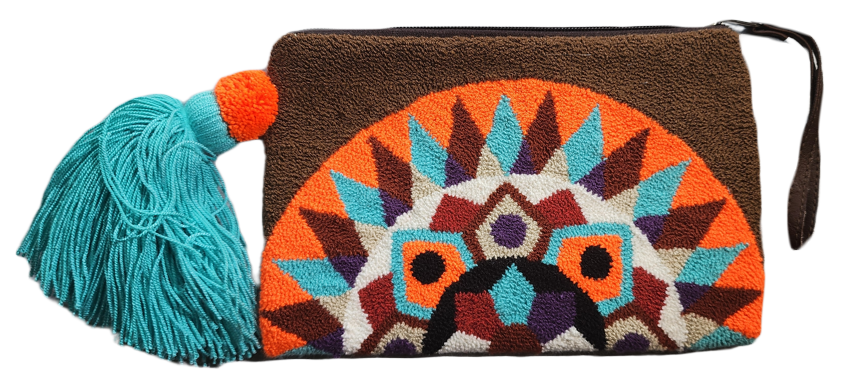 Clementine Handmade Wayuu Punch-needle Clutch