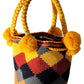 Hannah Medium Short Handle Design PomPom Mochila back