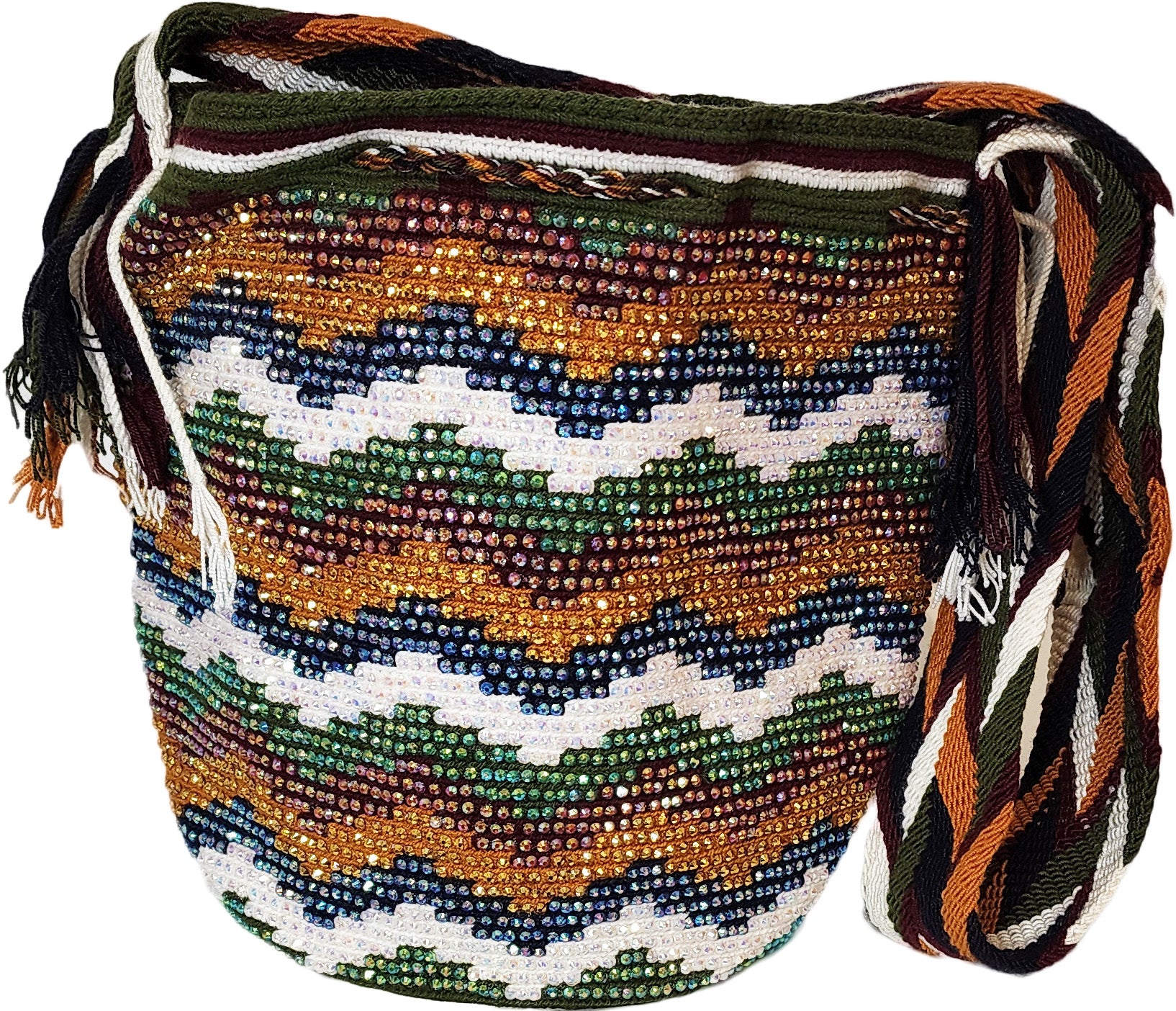 Bottom view Jimena Handmade Crochet Wayuu Mochila Bag - Wuitusu
