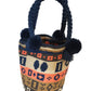 Natalie Medium Short Handle Design PomPom Mochila