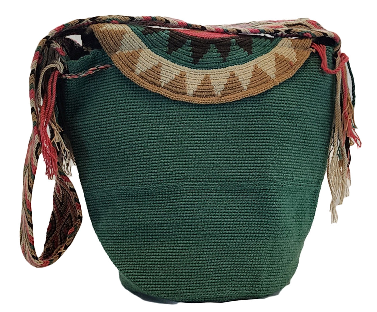 Bottom view Lauryn Large Handmade Crochet Wayuu Bag with Lid - Wuitusu