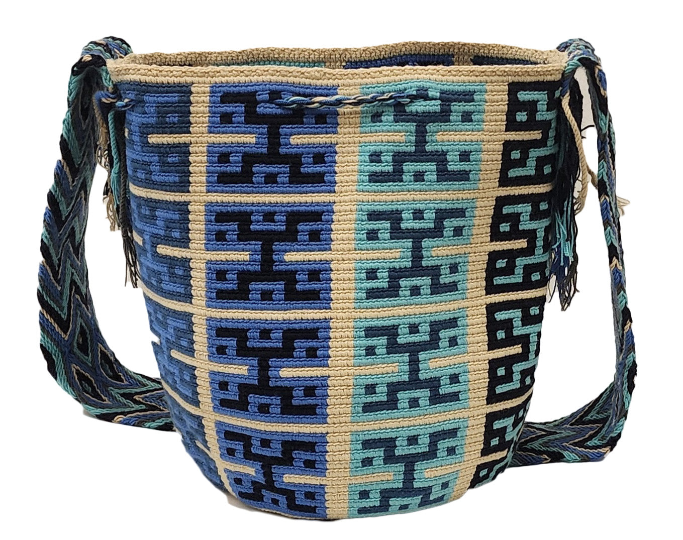 Opal Large Handmade Crochet Wayuu Mochila Bag - Wuitusu-back