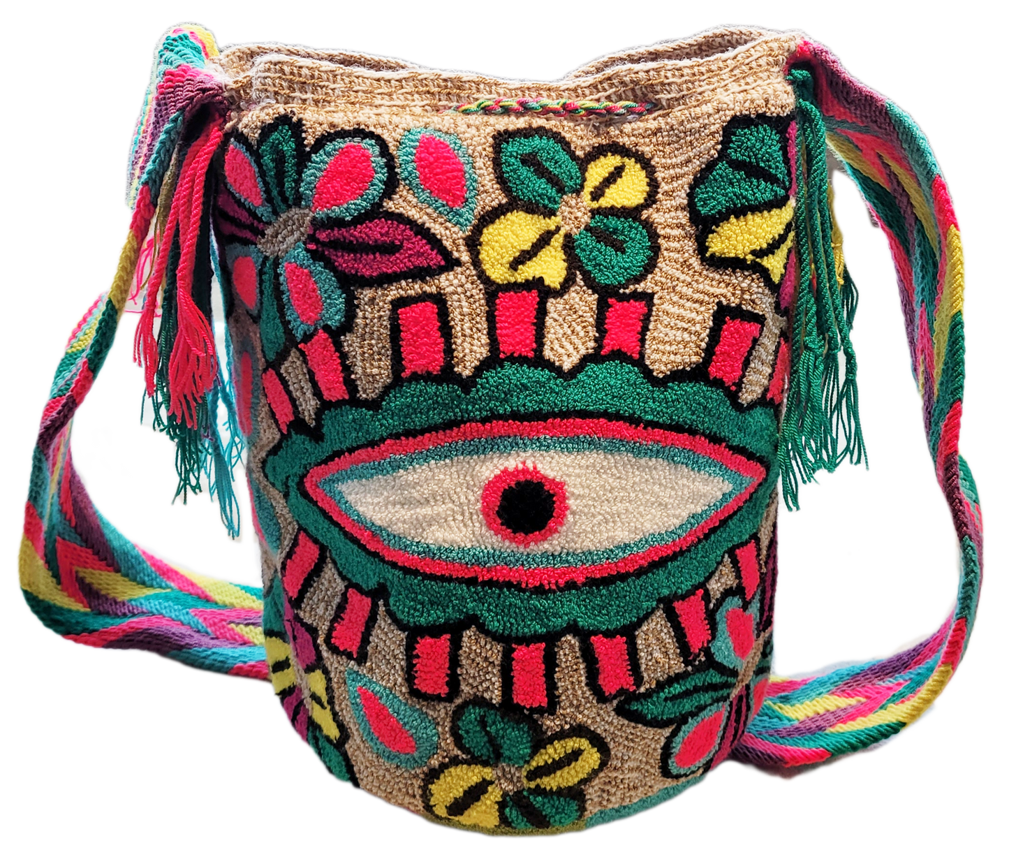 Kamila Large Handmade Punch-needle Wayuu Mochila Bag - a perfect gift for her