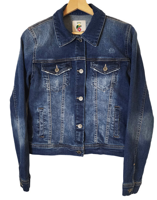 Nathalia Denim Jacket with Handmade Mandala (S)