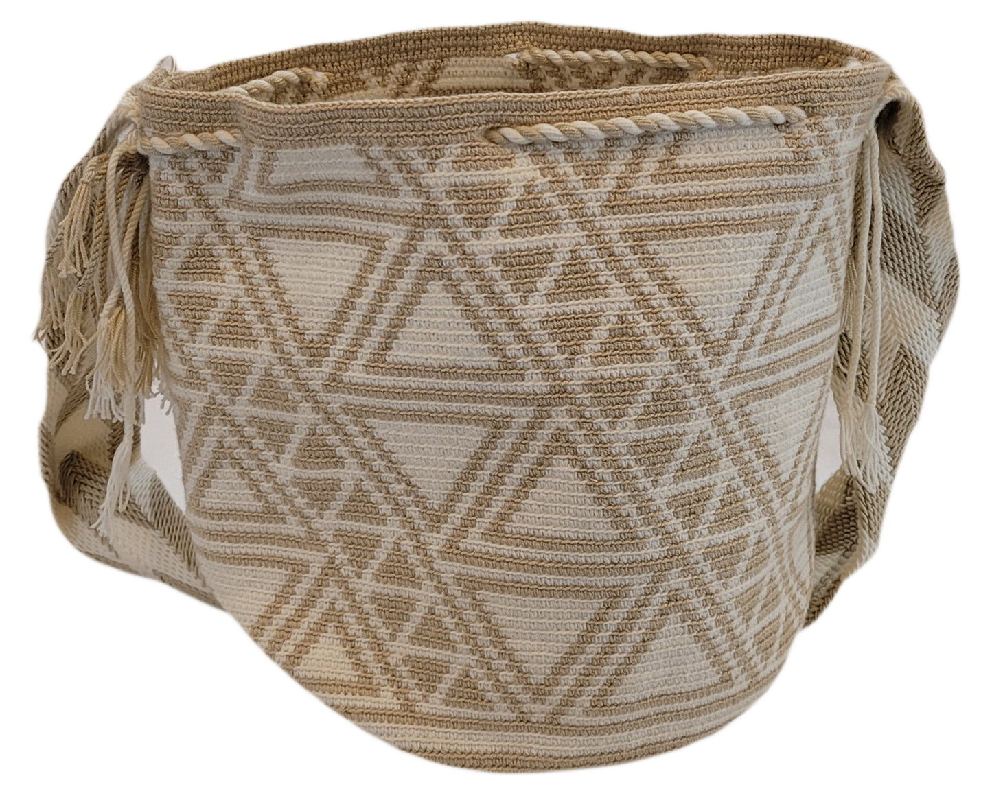 Kenna Large Handmade Crochet Wayuu Mochila Bag - Wuitusu-back view