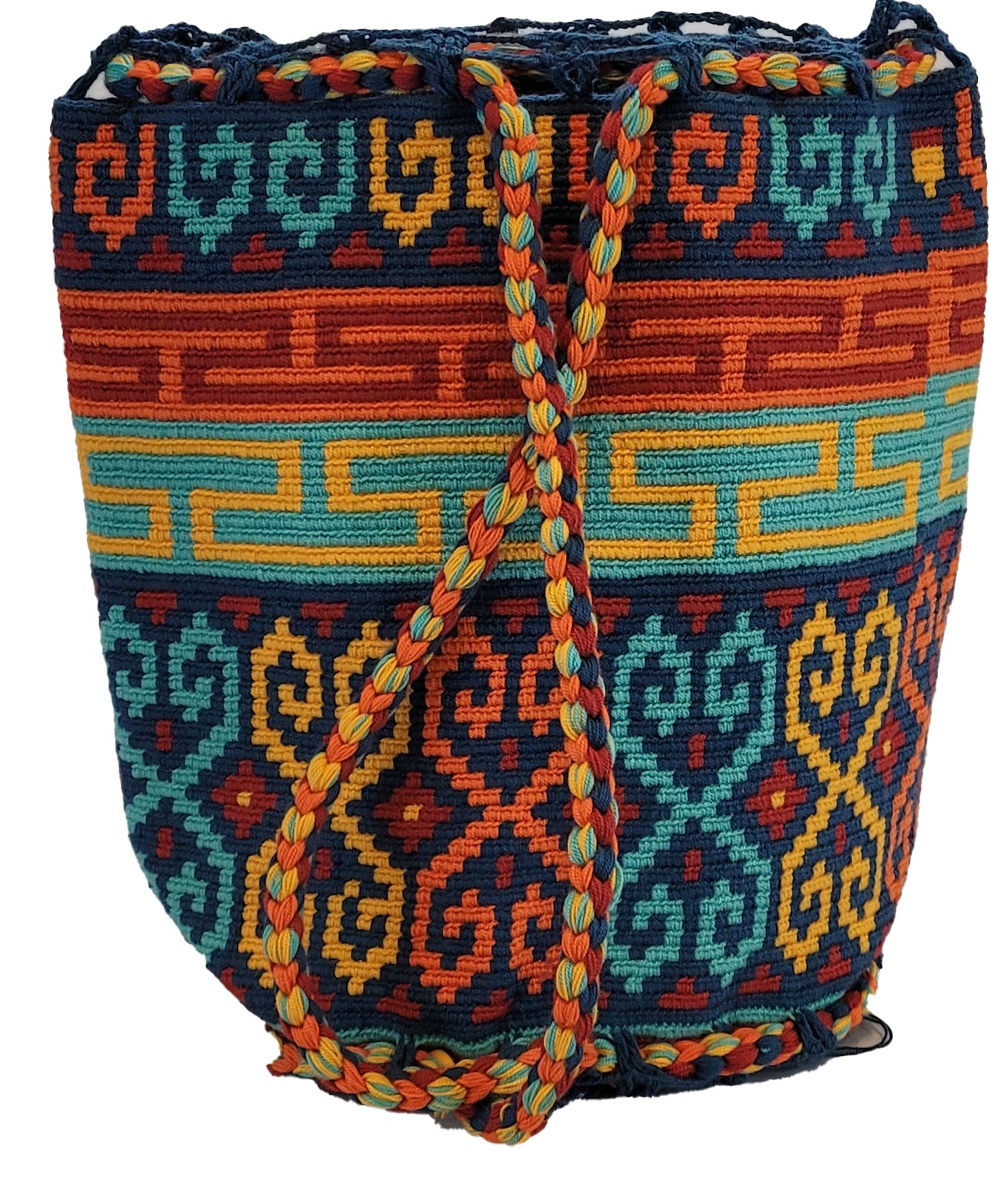 Jamie Traditional Wayuu Crochet Backpack - Wuitusu-back view