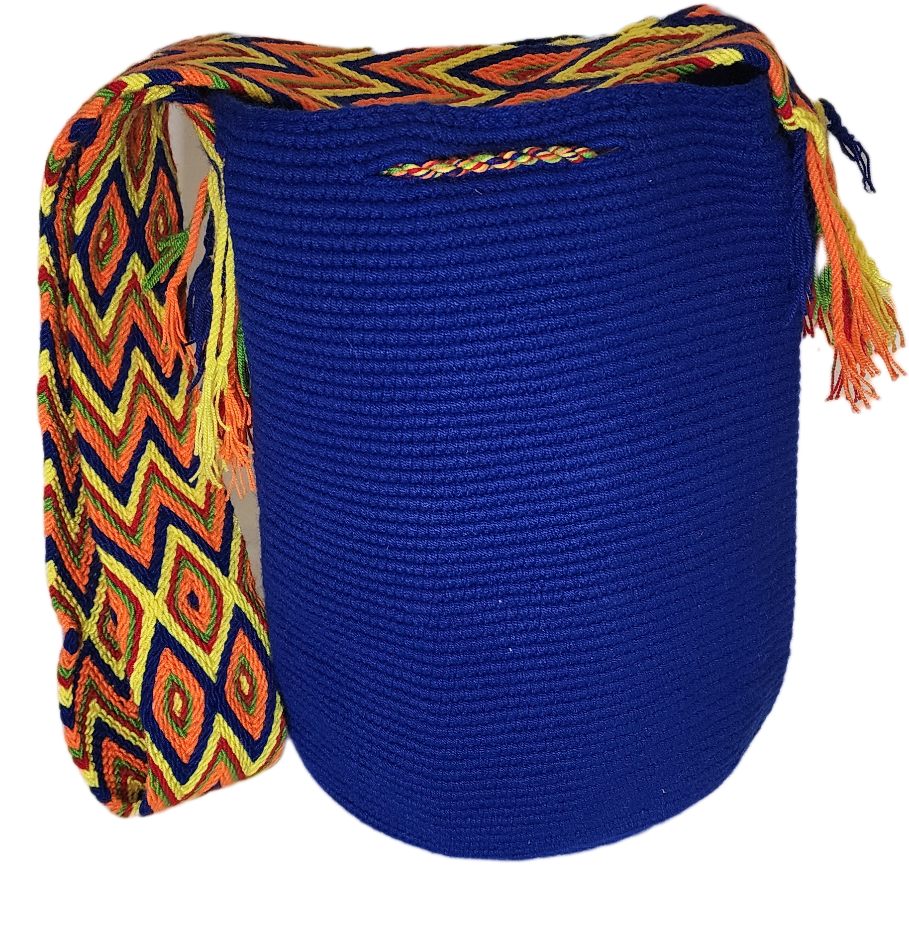 Bottom view Aurora Unicolor Large Handmade Wayuu Mochila Bag back