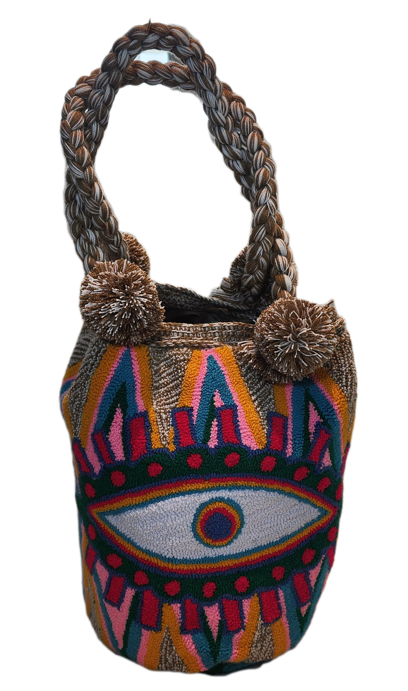 Diana Large Short Handle Design PomPom Mochila - a perfect gift for her