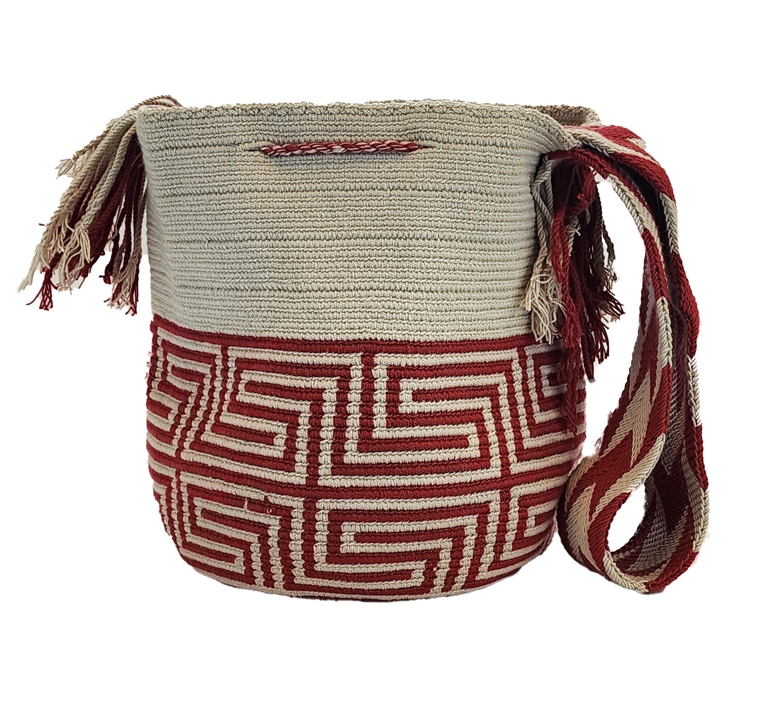 Bottom view Azariah Large Handmade Wayuu Mochila bag back