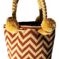 Emilia Medium Short Handle Design PomPom Mochila back