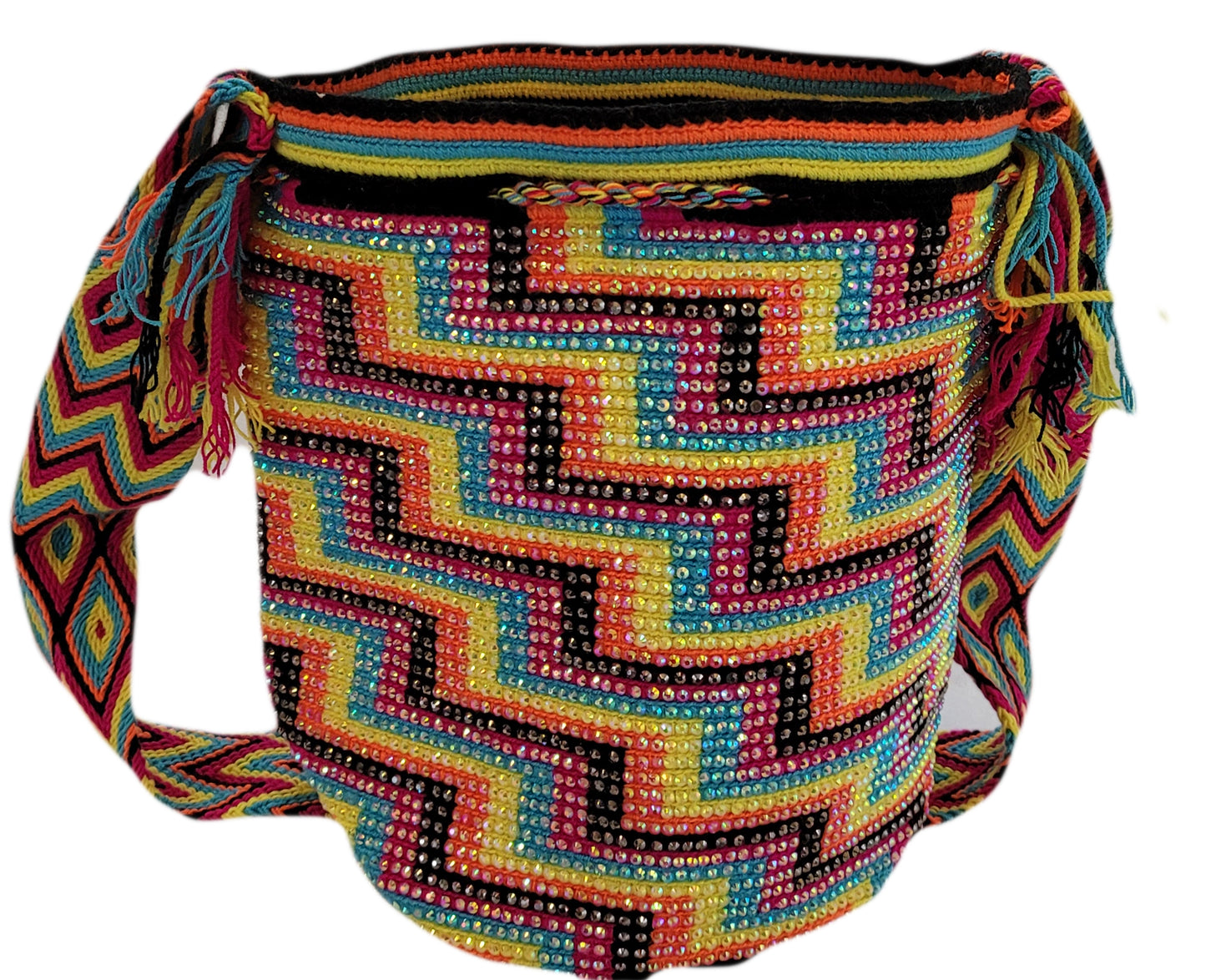 Capri Large Handmade Crochet Wayuu Mochila Bag - Wuitusu-back view