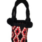 Paisley Medium Short Handle Design PomPom Mochila