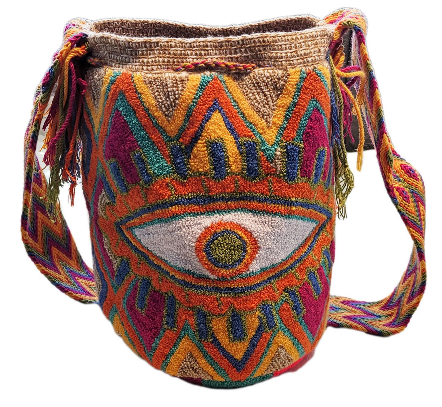 Elise Large Handmade Punch-needle Wayuu Mochila Bag - a perfect gift for her