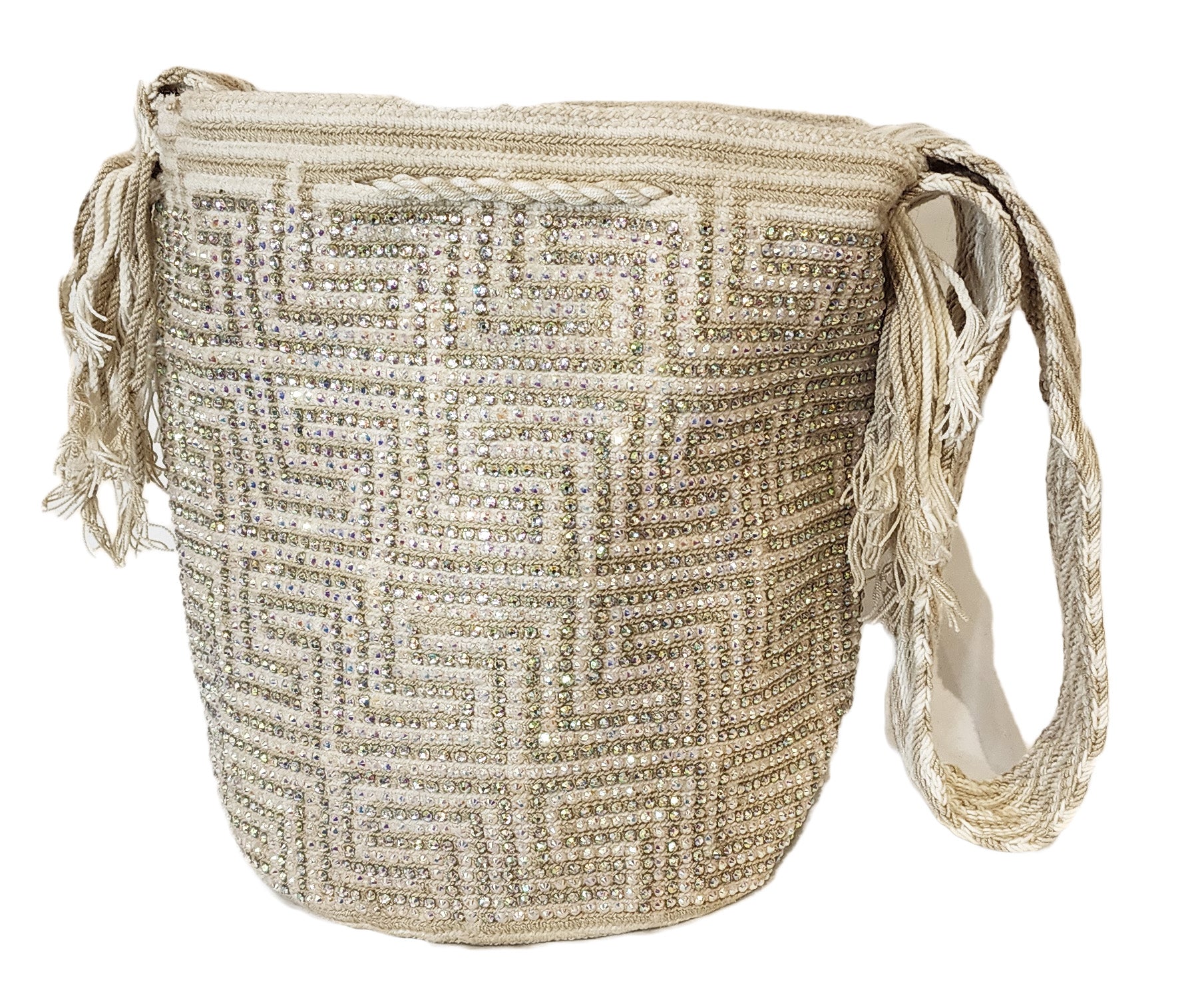 Bottom view Amber Handmade Crochet Wayuu Mochila Bag - Wuitusu