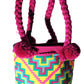 Zoe Medium Short Handle Design PomPom Mochila back