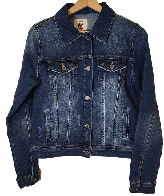 Joyce Denim Jacket with Handmade Mandala (S)