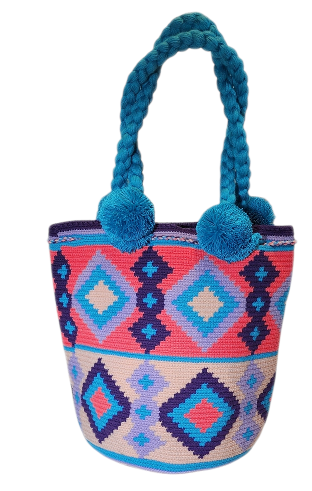 Malia Large Short Handle Design PomPom Mochila - a perfect gift for her