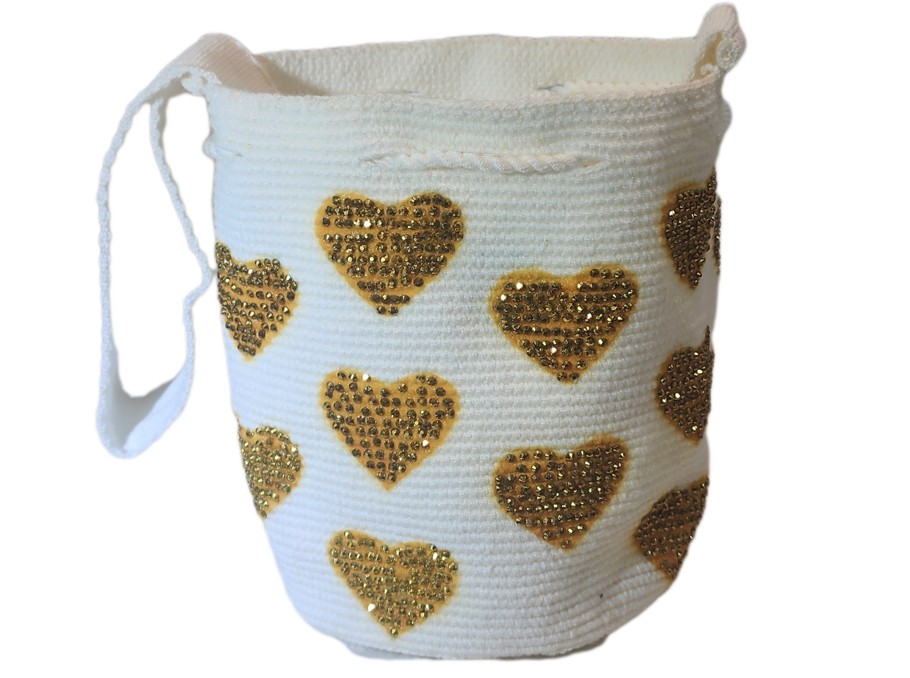 Bottom view Leia Medium Handmade Wayuu Mochila Bag With Crystals - a perfect gift for her