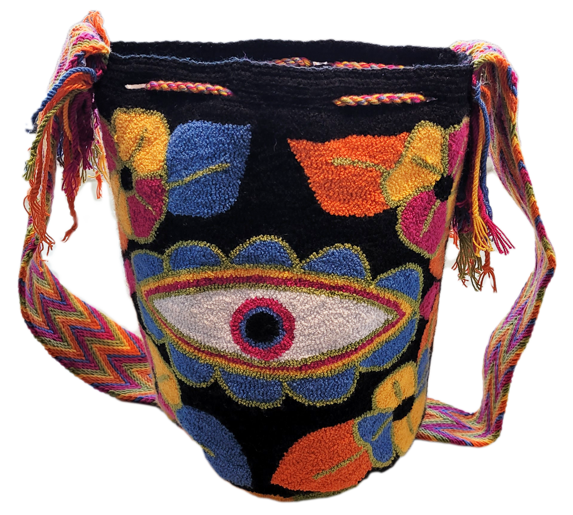 Bottom view Noelle Large Handmade Punch-needle Wayuu Mochila Bag - a perfect gift for her