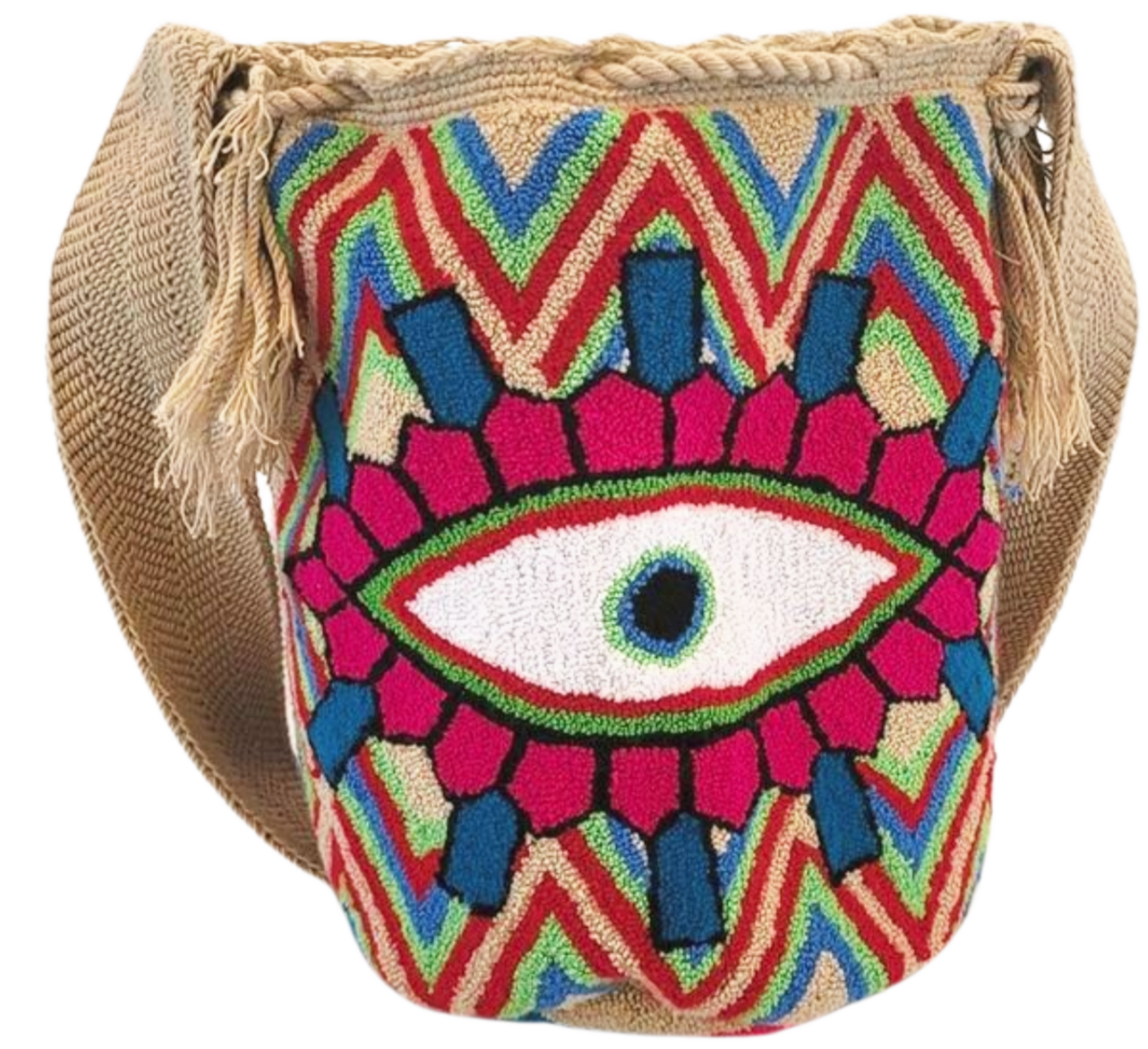 Emersyn Large Handmade Punch-needle Wayuu Mochila Bag - a perfect gift for her