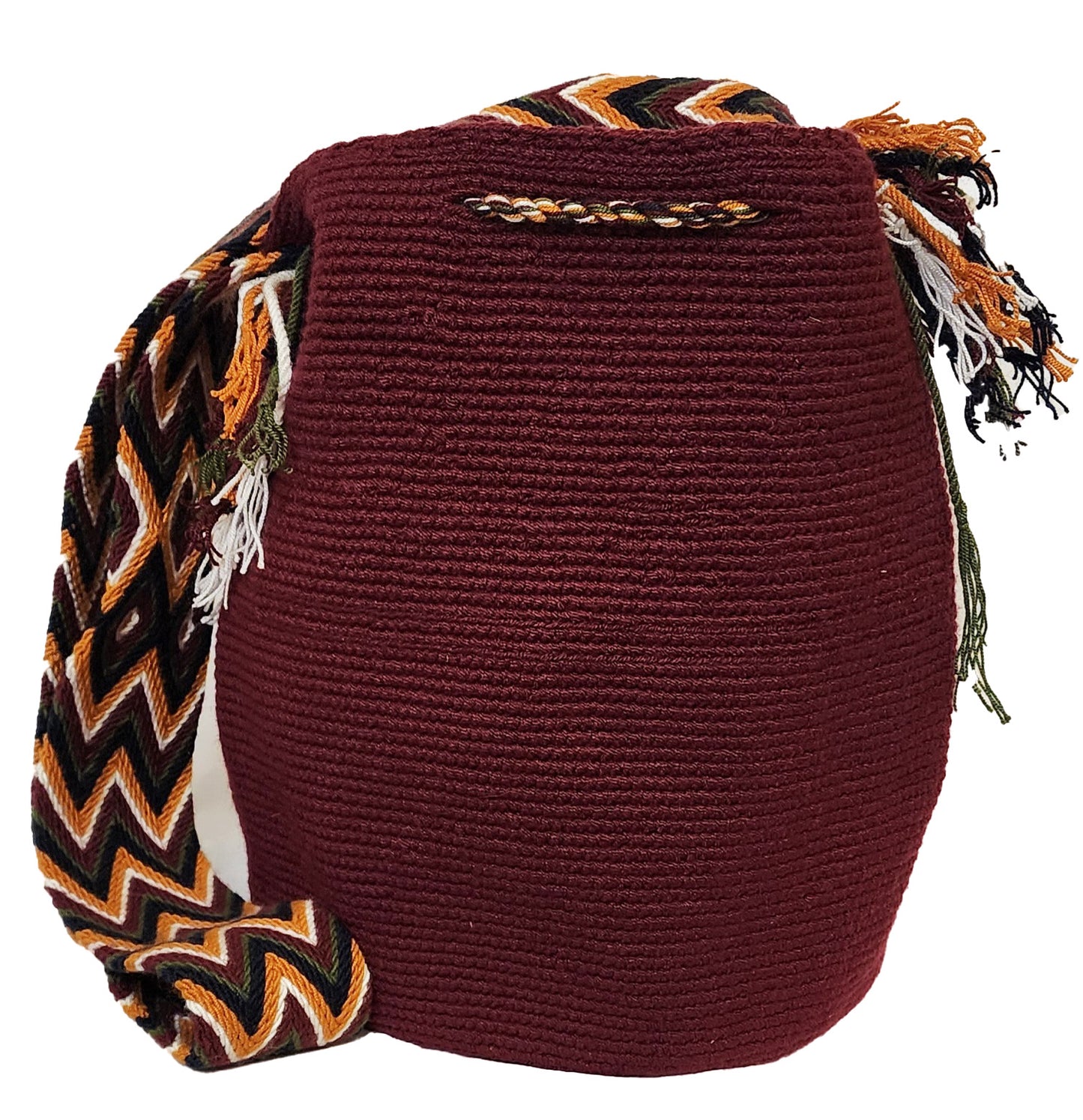 Rosie Unicolor Large Handmade Wayuu Mochila Bag - Wuitusu-back