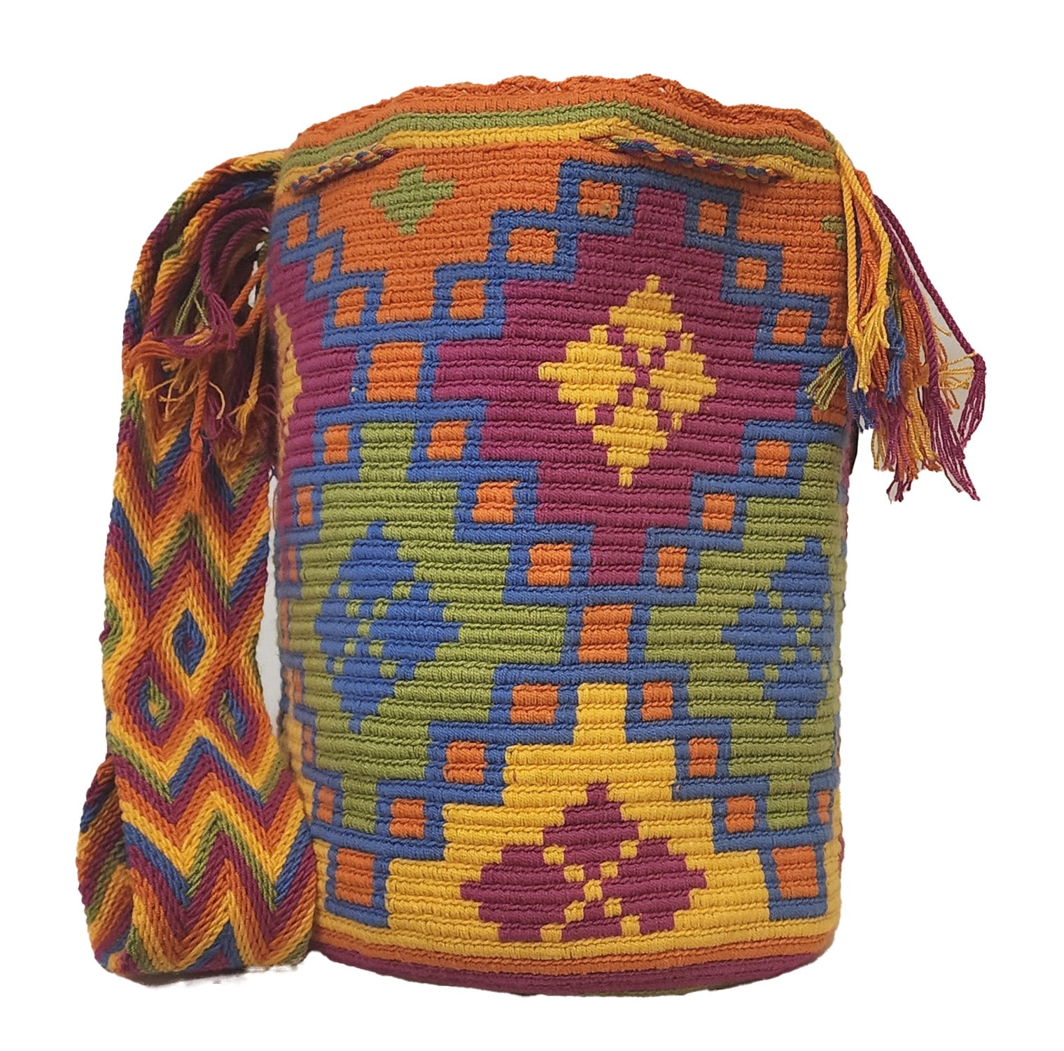 Bottom view Leanna Large Handmade Crochet Wayuu Mochila Bag - Wuitusu