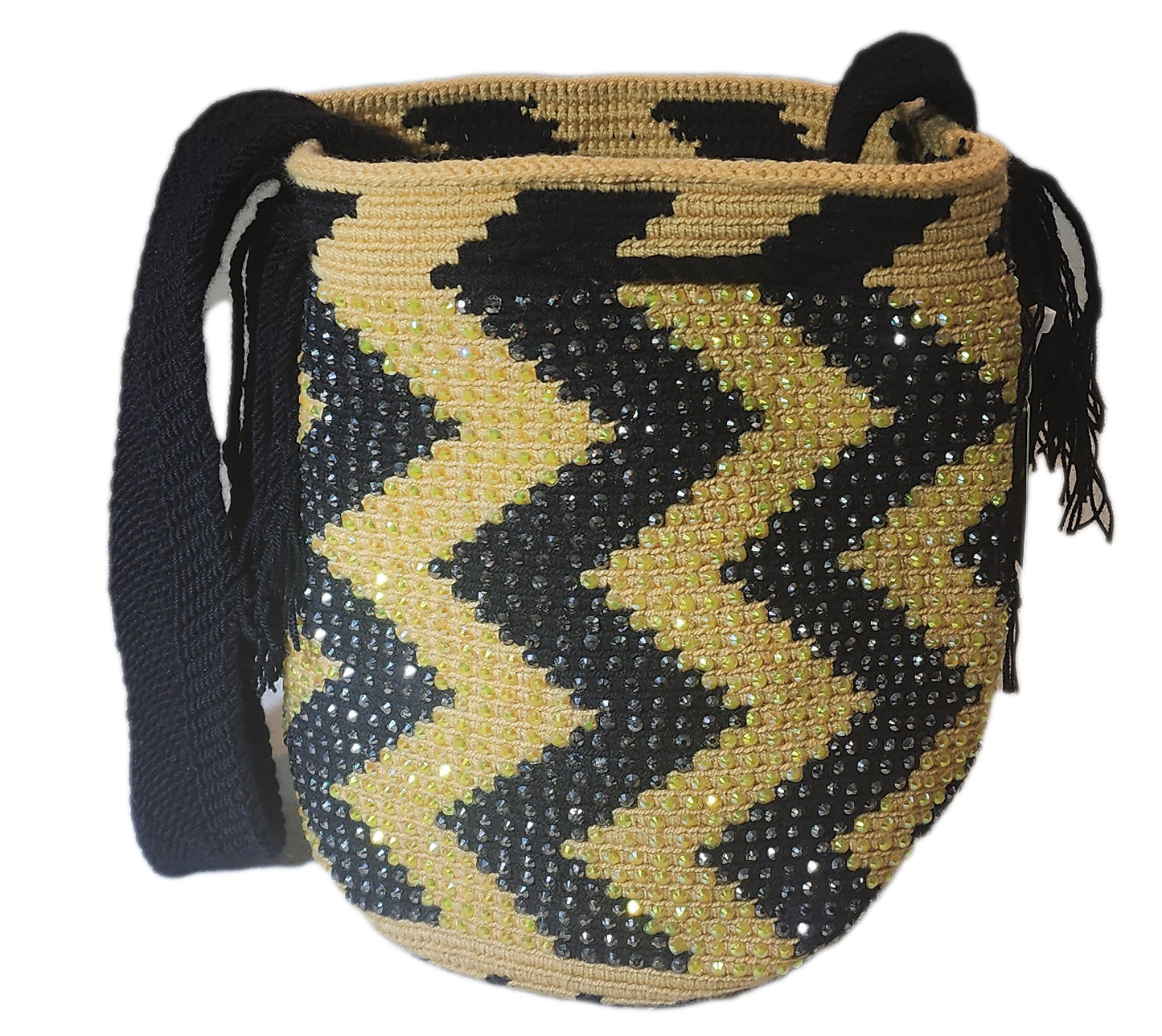 Maggie Medium Handmade Wayuu Mochila Bag With Crystals - a perfect gift for her