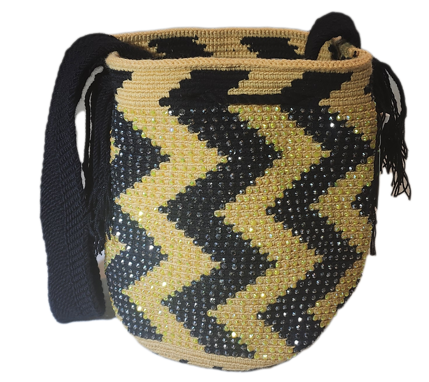 Bottom view Maggie Medium Handmade Wayuu Mochila Bag With Crystals - a perfect gift for her