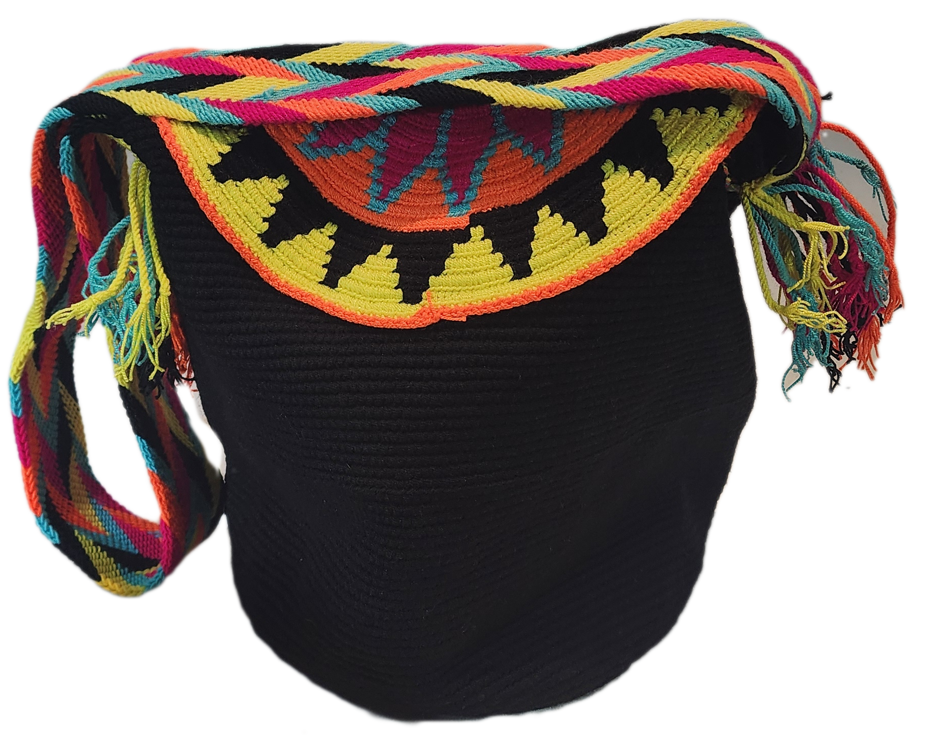 Bottom view Thea Large Handmade Crochet Wayuu Bag with Lid - a perfect gift for her