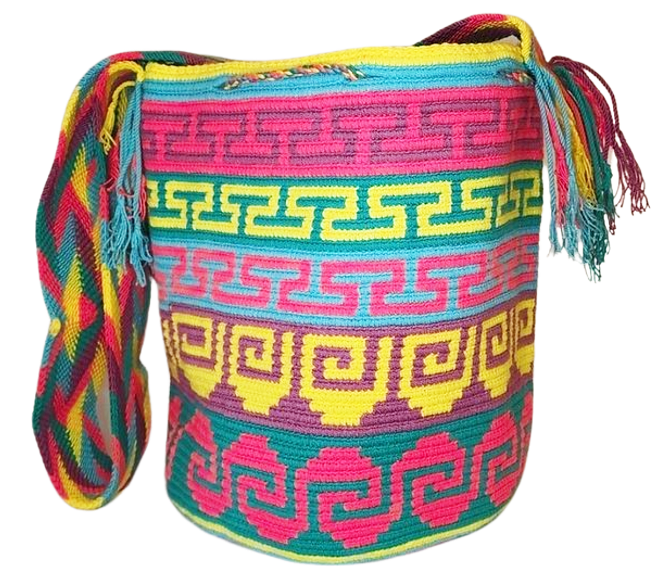 Rose Large Handmade Crochet Wayuu Mochila Bag