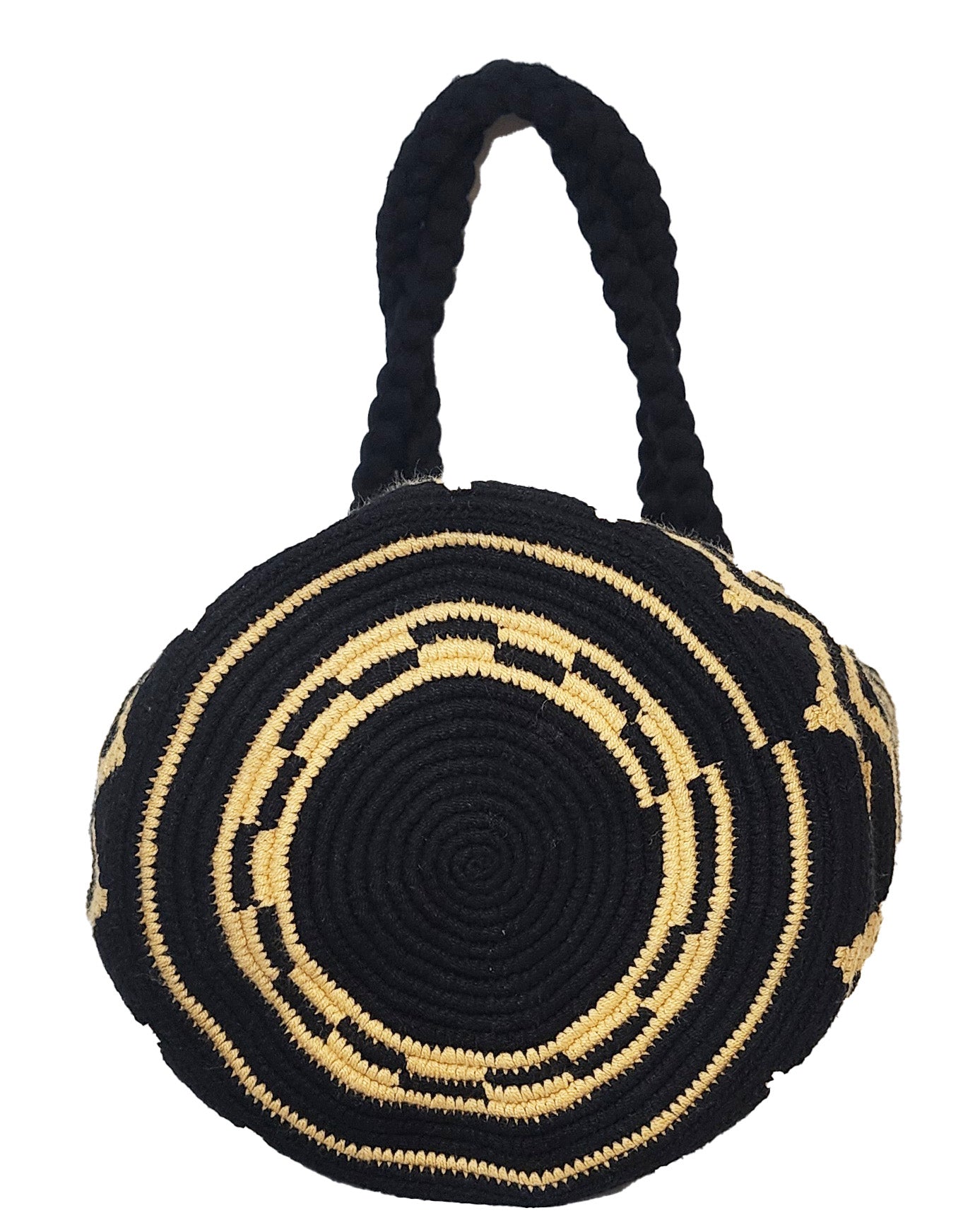 Simone Large Crochet  Handmade Wayuu Mochila Bag With Short Handle - Wuitusu-bottom