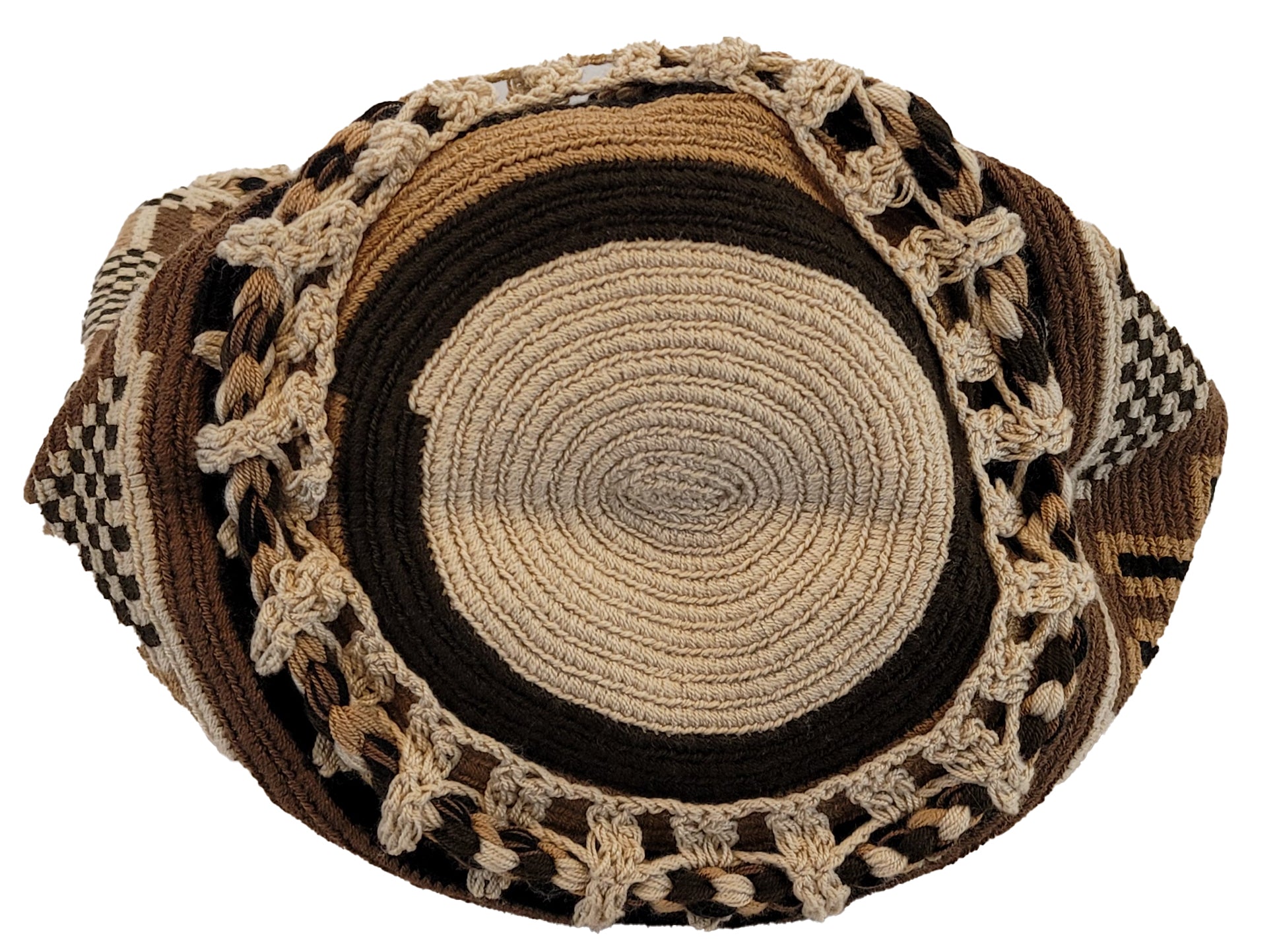 Harmoni Traditional Wayuu Crochet Backpack - Wuitusu-bottom view