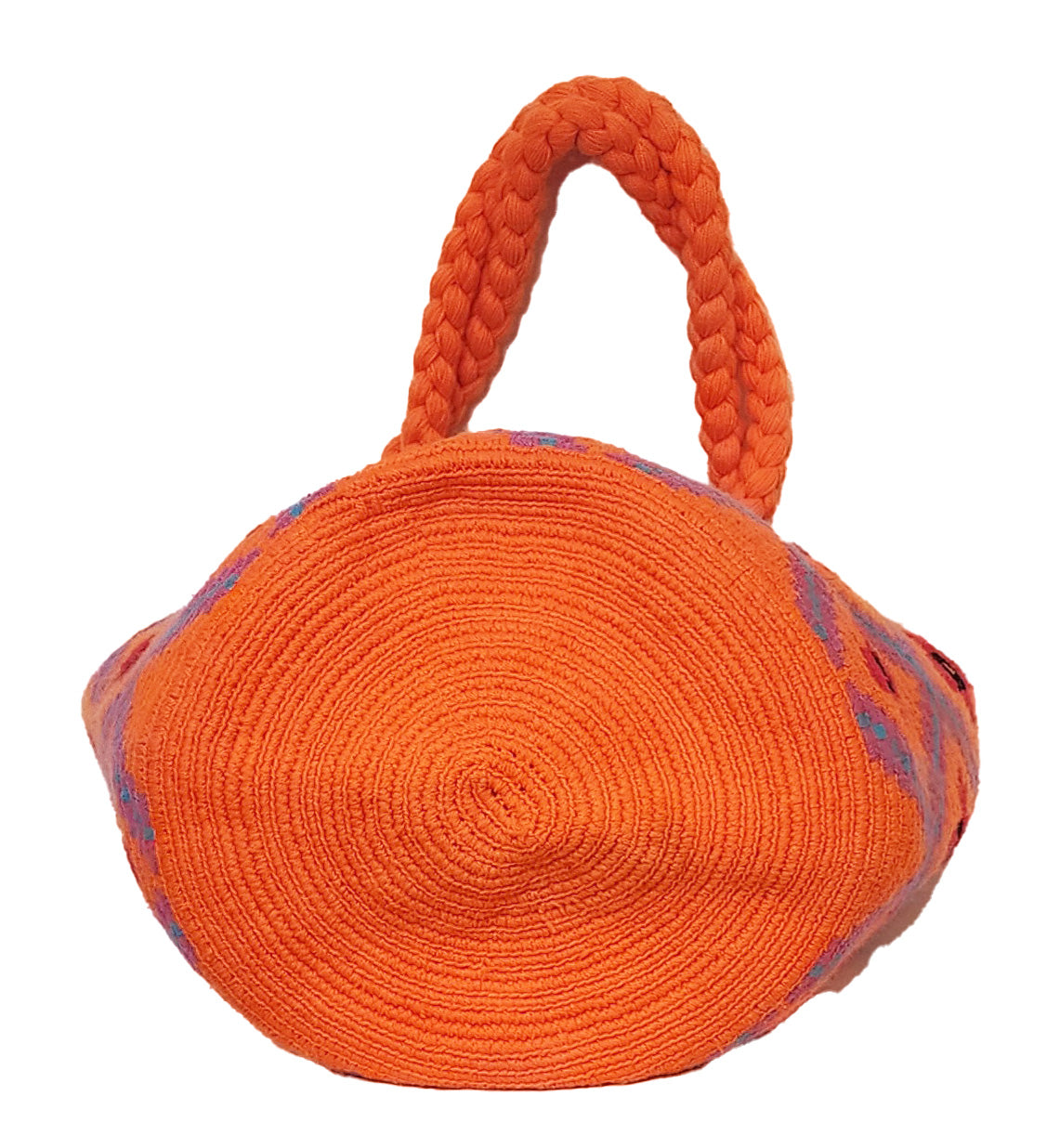 Scout Large Crochet  Handmade Wayuu Mochila Bag With Short Handle - Wuitusu-bottom