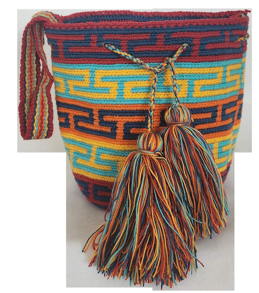 Estella Medium Handmade Crochet Wayuu Mochila Bag