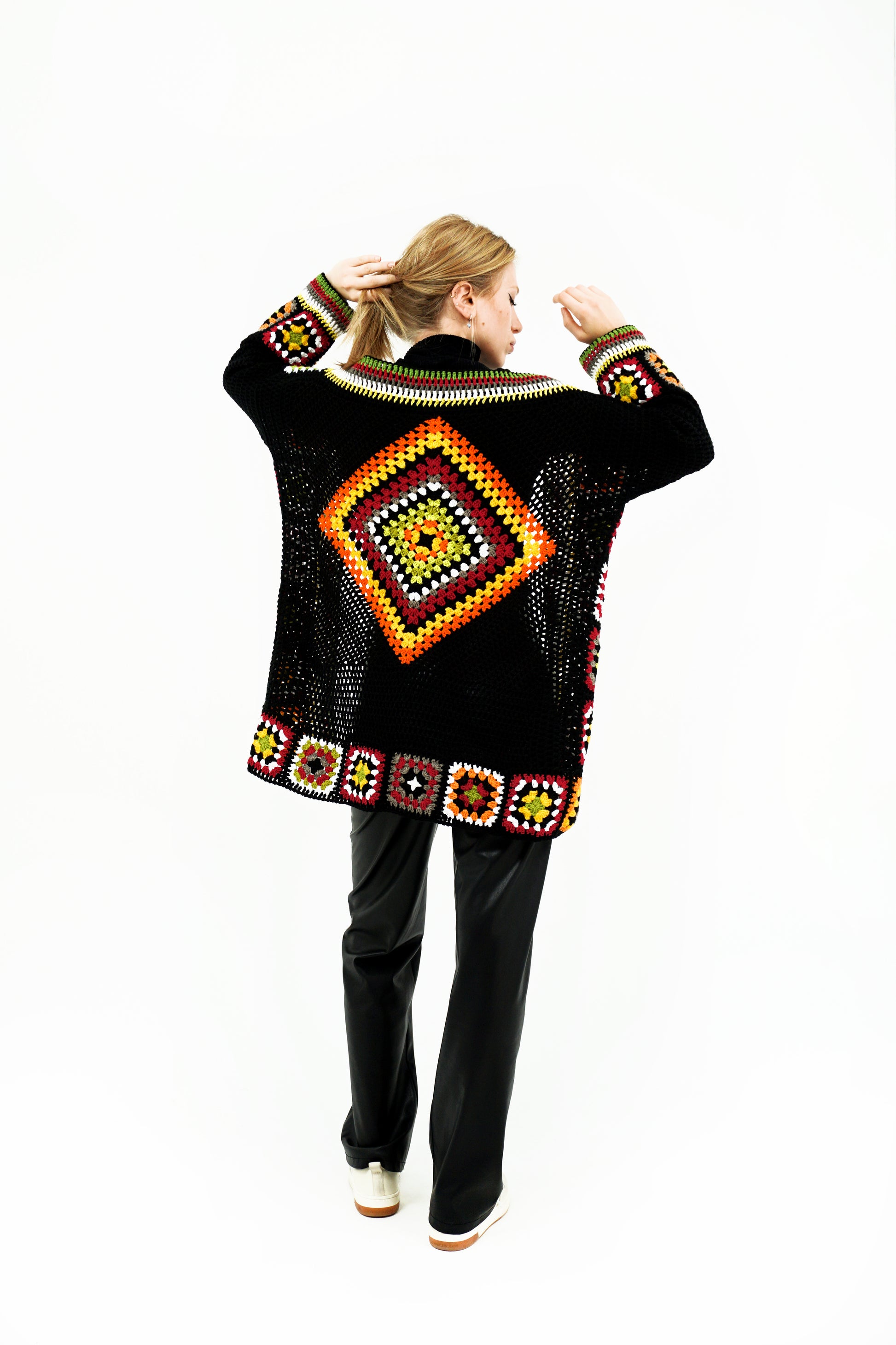 1 Giselle  Handmade Crochet Cardigan with Granny Square Design - Wuitusu