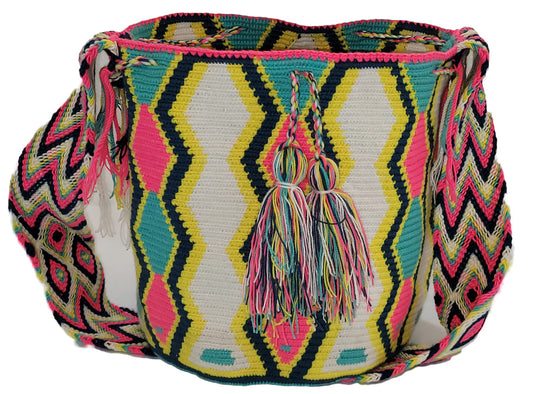 Carly Large Handmade Crochet Wayuu Mochila Bag