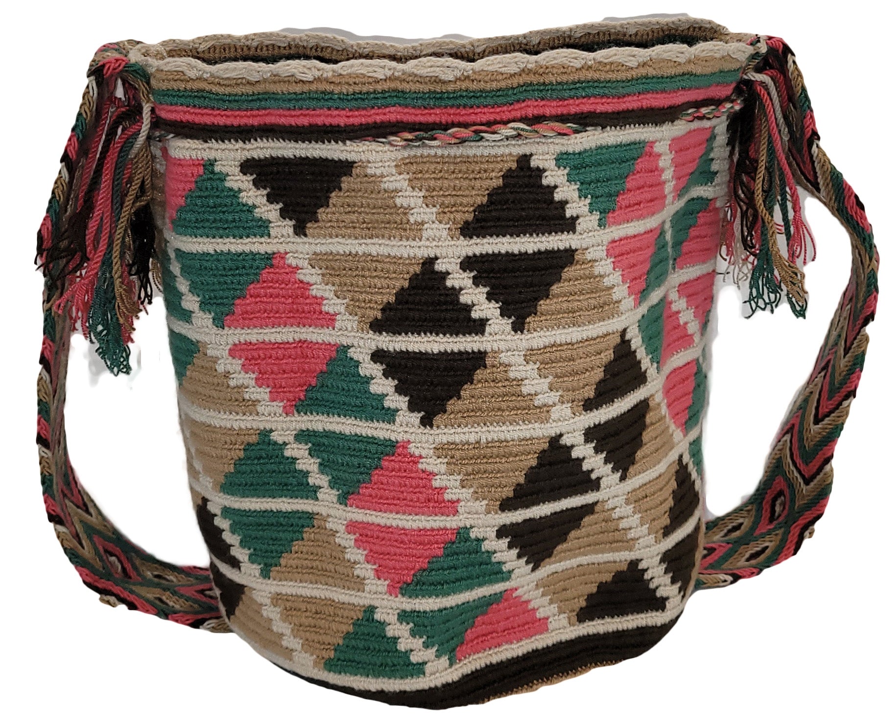 Bottom view Savanna Large Handmade Crochet Wayuu Mochila Bag - Wuitusu