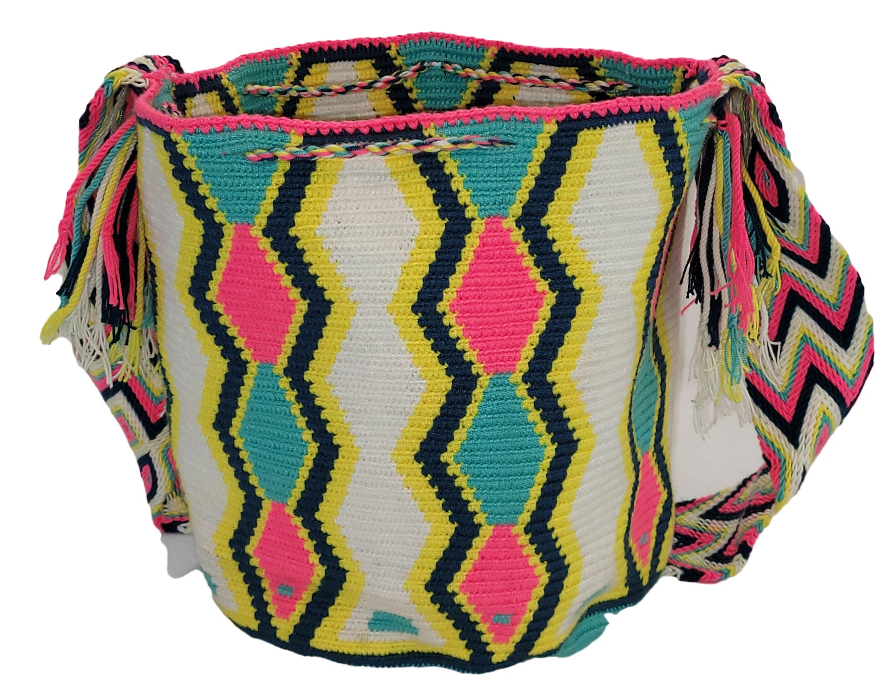 Bottom view Carly Large Handmade Crochet Wayuu Mochila Bag - Wuitusu
