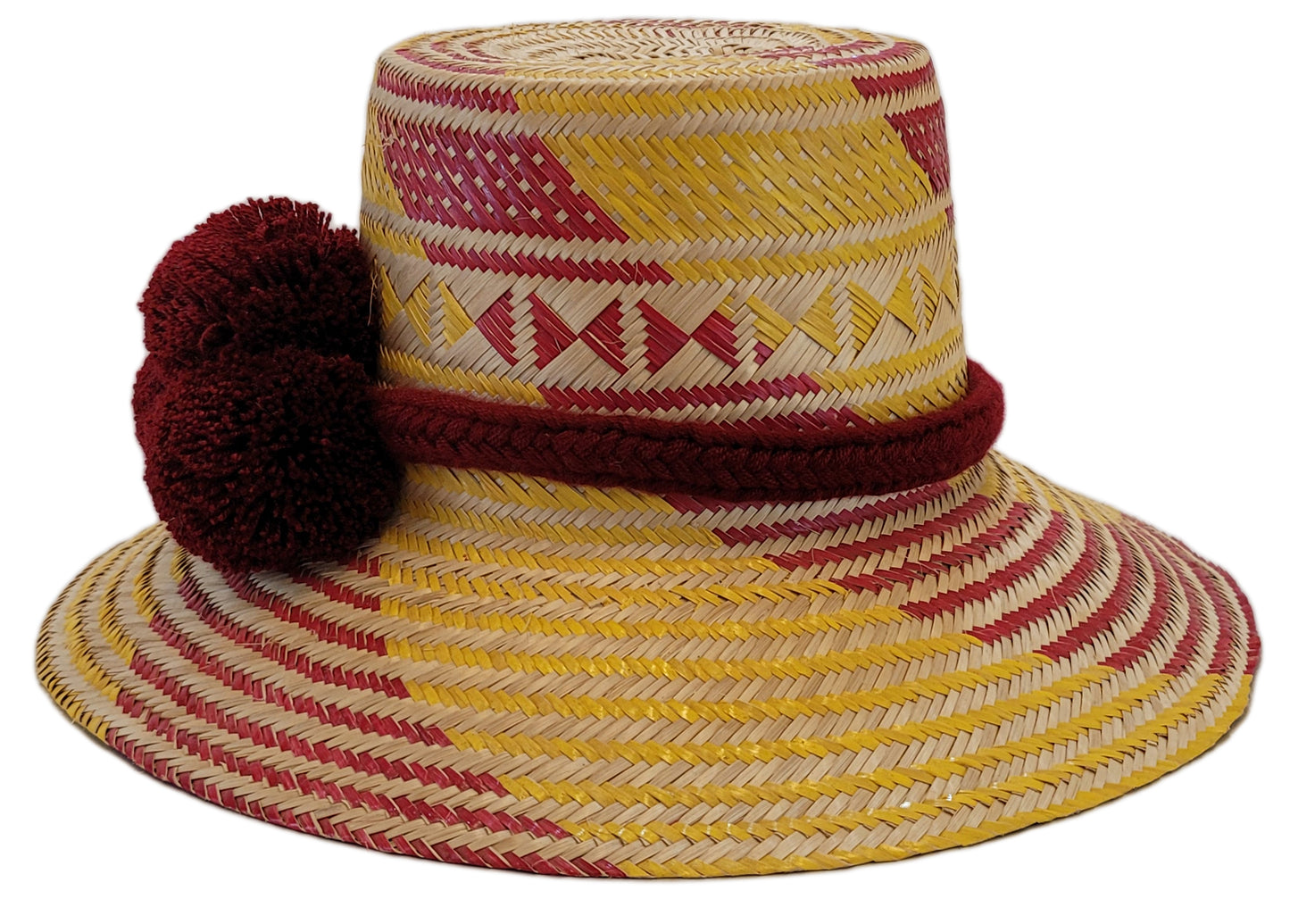 ruby handmade wayuu hat side view