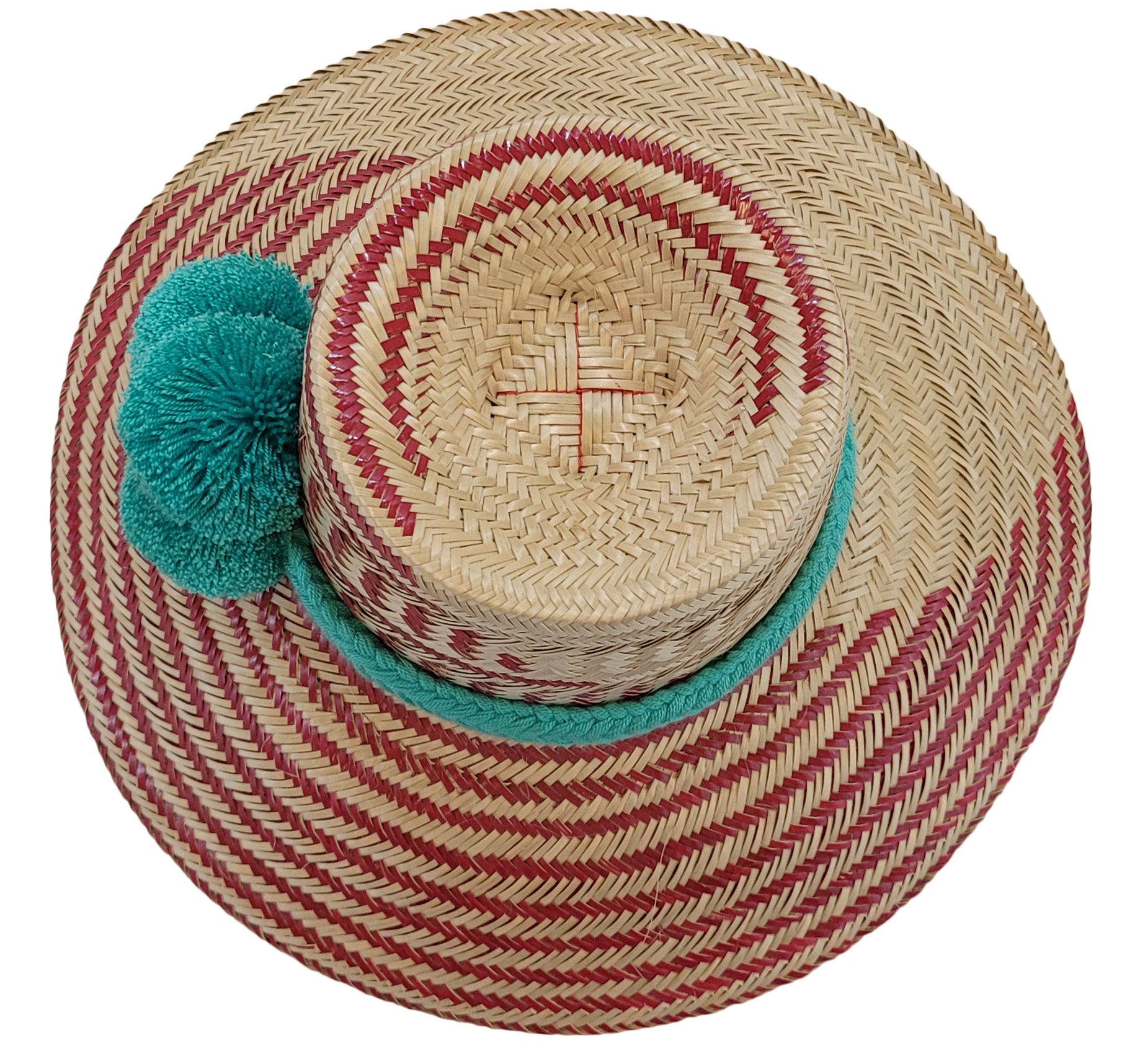 natalia handmade wayuu hat top view
