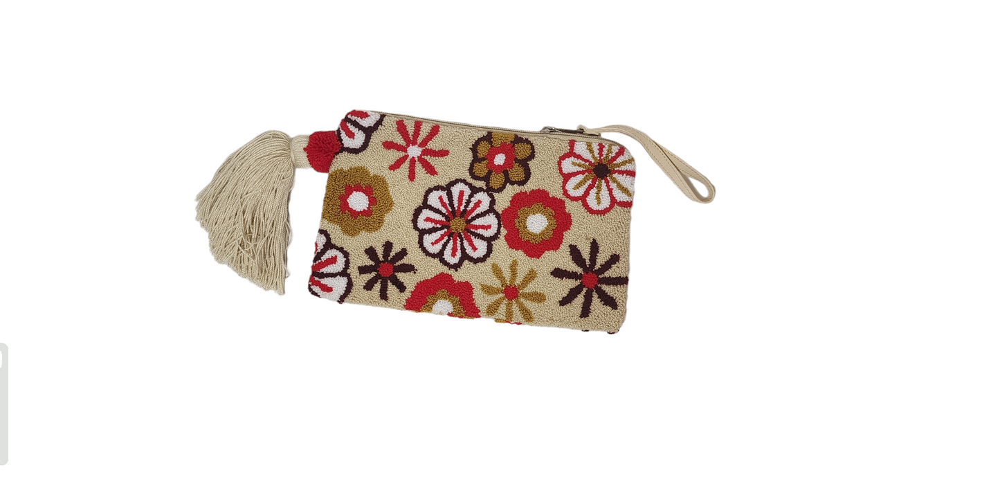 Ivory Handmade Wayuu Punch-needle Clutch