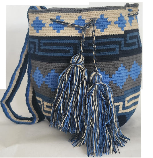 Kinslee Medium Handmade Crochet Wayuu Mochila Bag
