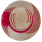 Adelyn bohemian handmade hat with red palm fiber patterns and symbolic red pompoms

