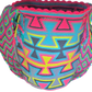 Handcrafted Bohemian Wayuu bag featuring colorful chevron strap and geometric body design.