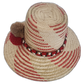 Cultural Wayuu hat handmade in natural and red straw with bold decorative accents