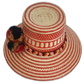 Bohemian Wayuu hat with red tones and handcrafted pompom details