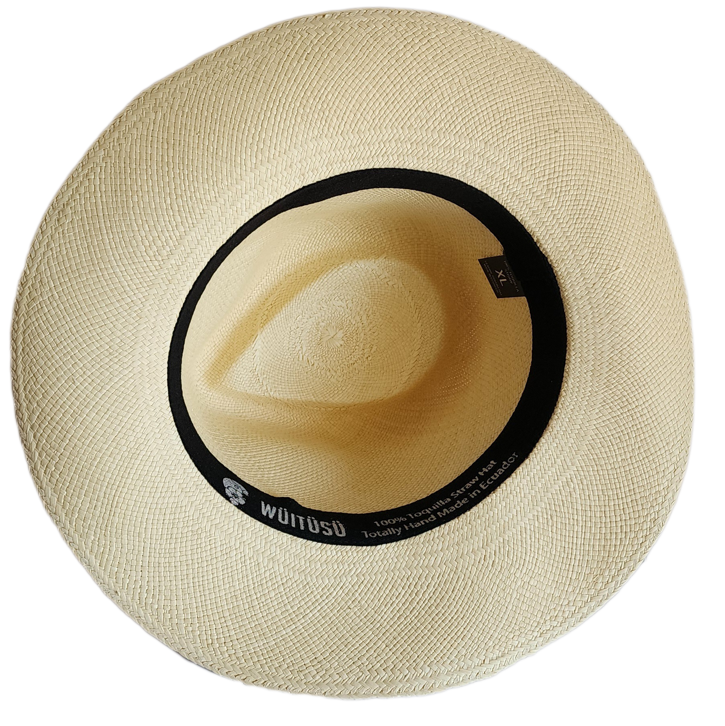 Lightweight bohemian Panama hat with classic black band.