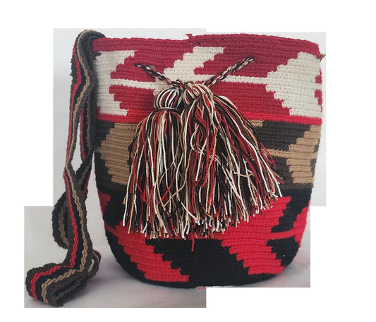 Louisa Medium Handmade Crochet Wayuu Mochila Bag